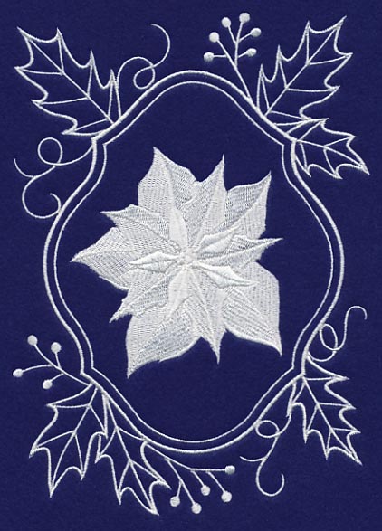 White Christmas Poinsettia in Holly Frame - Image 2