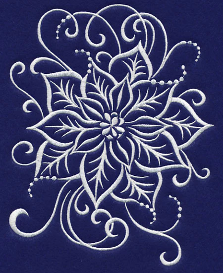 White Christmas Poinsettia Swirl - Image 2