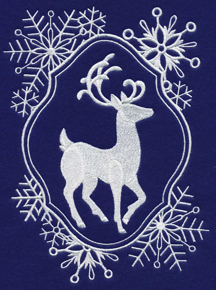 White Christmas Reindeer in Frosty Frame - Image 2