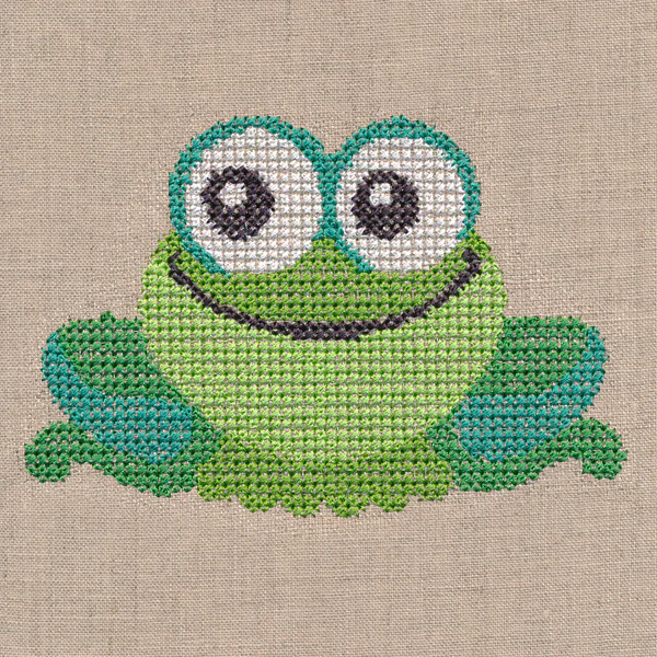 Wide-Eyed Baby Boy Frog (Cross Stitch) - Image 3