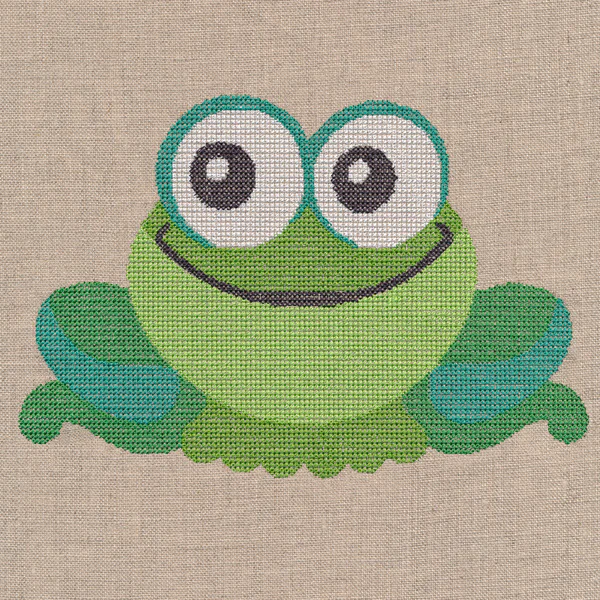 Wide-Eyed Baby Boy Frog (Cross Stitch) - Image 4