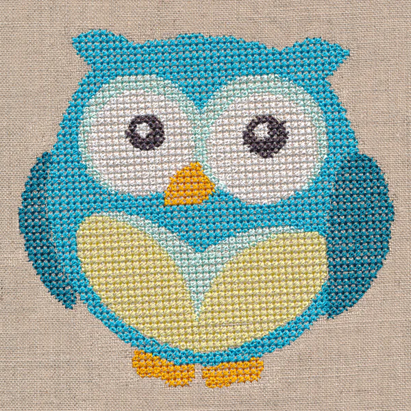 Wide-Eyed Baby Boy Owl (Cross Stitch) - Image 3