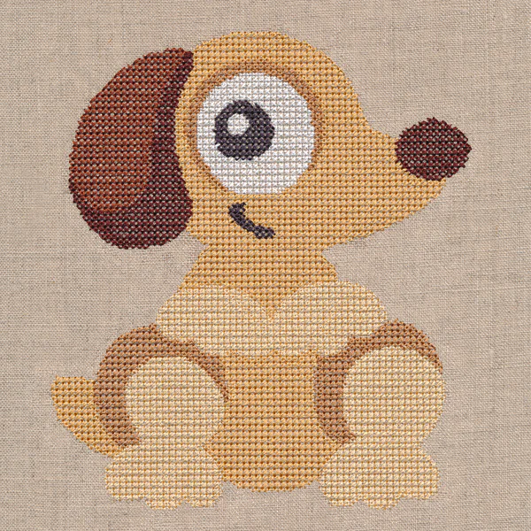 Wide-Eyed Baby Boy Puppy (Cross Stitch) - Image 4