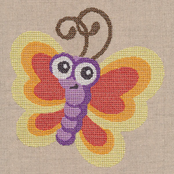 Wide-Eyed Baby Girl Butterfly (Cross Stitch) - Image 4