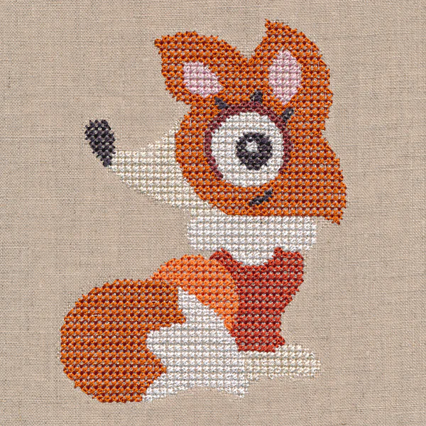 Wide-Eyed Baby Girl Fox (Cross Stitch) - Image 3