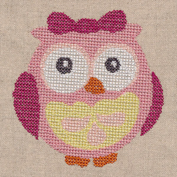 Wide-Eyed Baby Girl Owl (Cross Stitch) - Image 5