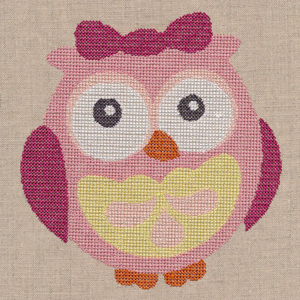 Wide-Eyed Baby Girl Owl (Cross Stitch) - Image 7