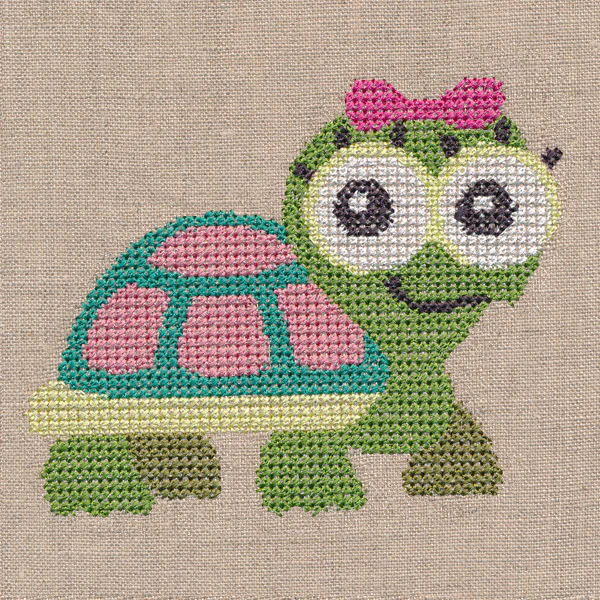 Wide-Eyed Baby Girl Turtle (Cross Stitch) - Image 5
