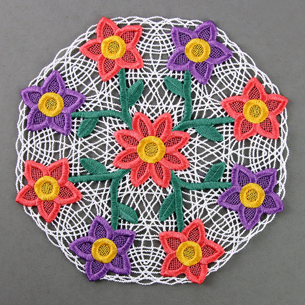 Wild Blooms Doily (Battenburg Lace) - Image 3