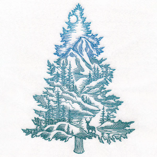 Wild Forest Tree Silhouette Scene