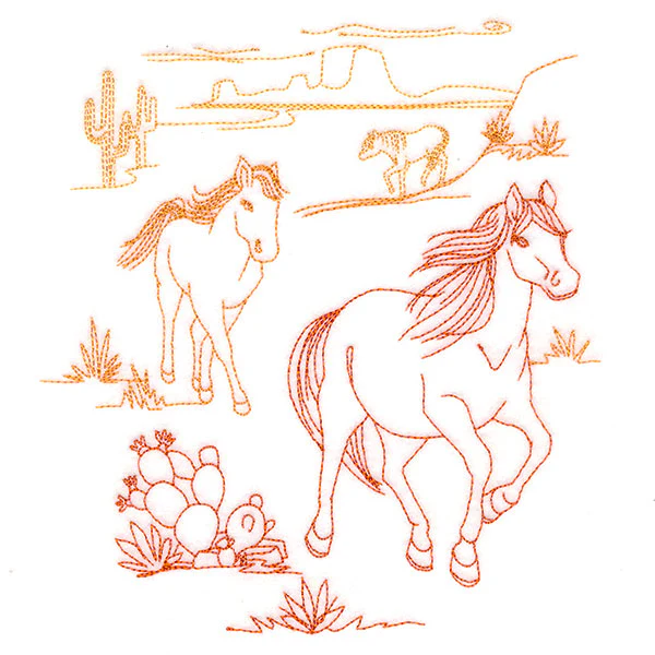 Wild Horses Desert Scene - Image 2