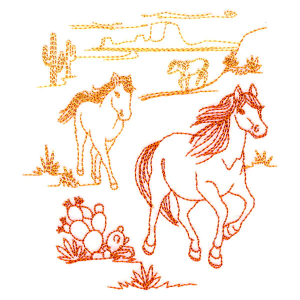 Wild Horses Desert Scene - Image 4
