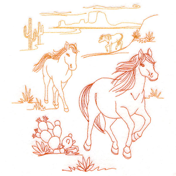 Wild Horses Desert Scene - Image 5