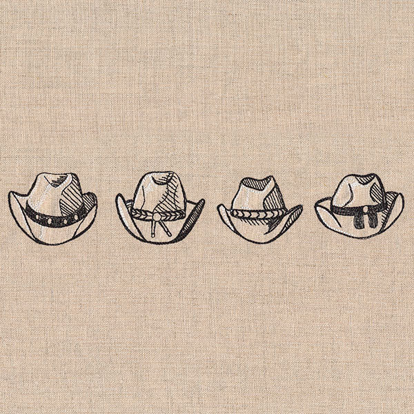 Wild West Cowboy Hat Etching Border - Image 2