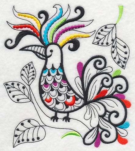 Wild Whimsy Bird 1 (Blackwork) - Image 2