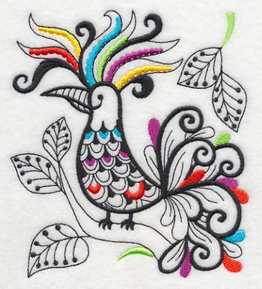 Wild Whimsy Bird 1 (Blackwork) - Image 3