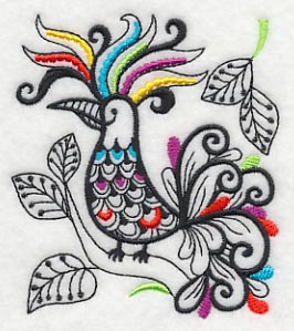 Wild Whimsy Bird 1 (Blackwork) - Image 4