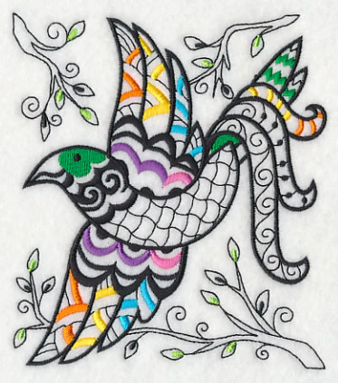 Wild Whimsy Bird 3 (Blackwork) - Image 3