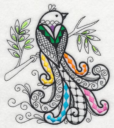Wild Whimsy Bird 4 (Blackwork) - Image 3