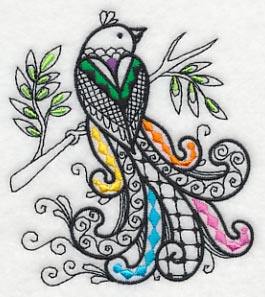 Wild Whimsy Bird 4 (Blackwork) - Image 4