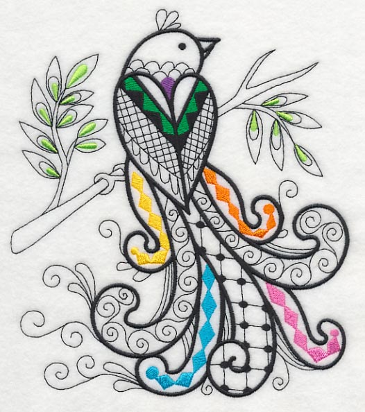 Wild Whimsy Bird 4 (Blackwork) - Image 5