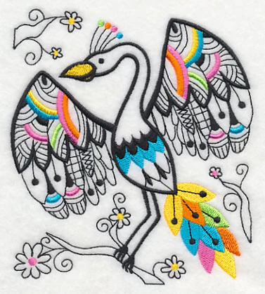 Wild Whimsy Bird 5 (Blackwork) - Image 3
