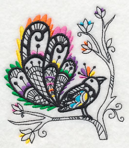 Wild Whimsy Bird 6 (Blackwork) - Image 4