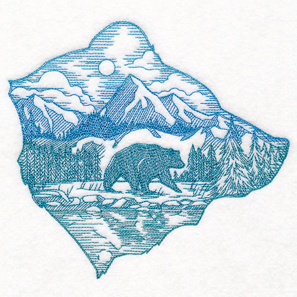 Wild Woods Bear Scene Etching - Image 2