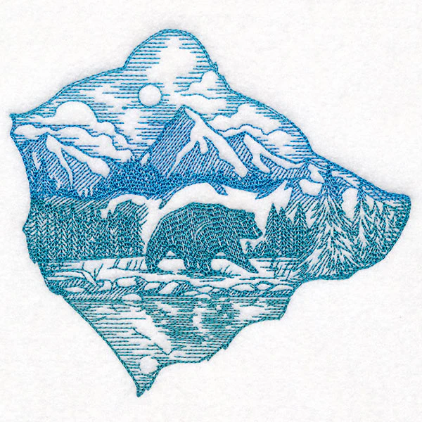 Wild Woods Bear Scene Etching - Image 3