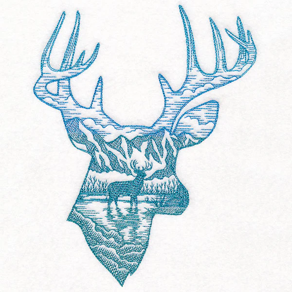 Wild Woods Deer Scene Etching - Image 2