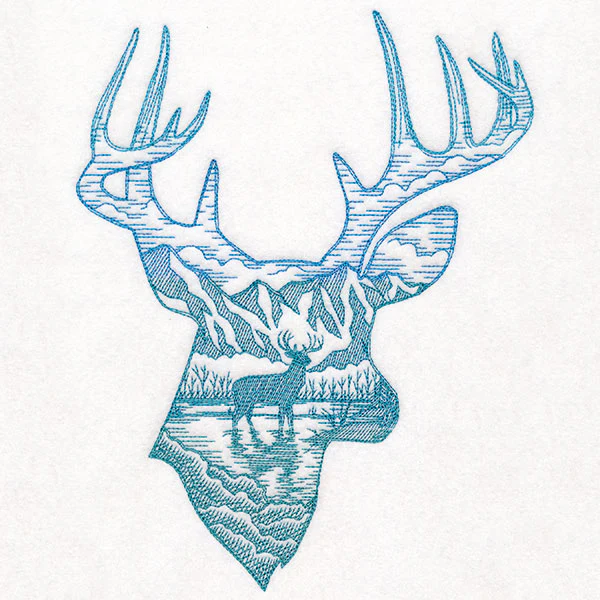 Wild Woods Deer Scene Etching - Image 4
