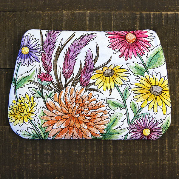 Wildflower Lined Zipper Pouch (In-the-Hoop) - Image 8