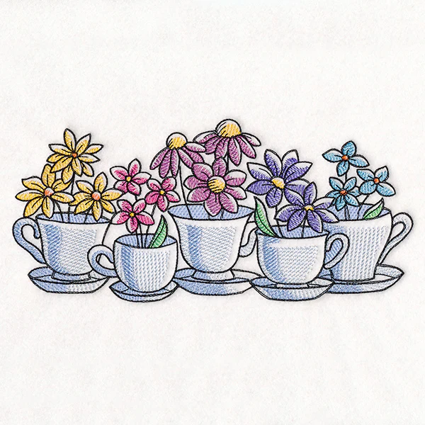 Wildflower Tea Cup Border - Image 3