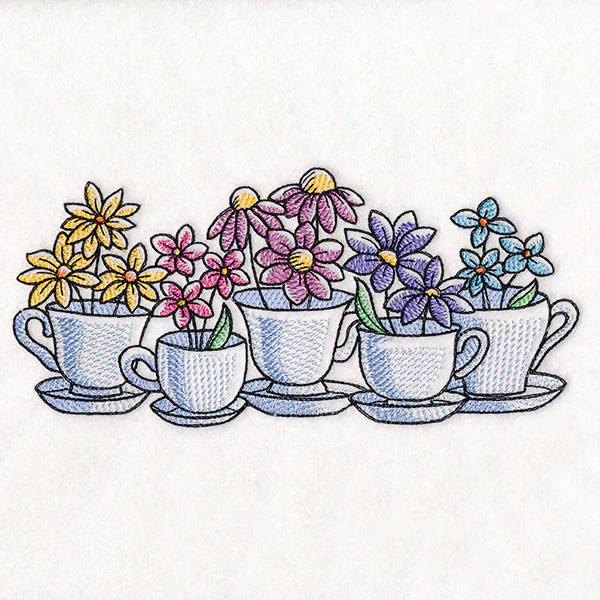 Wildflower Tea Cup Border - Image 5