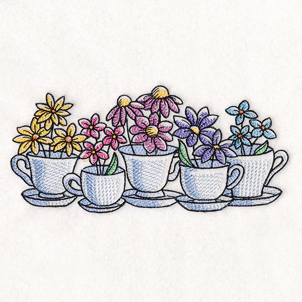Wildflower Tea Cup Border - Image 7