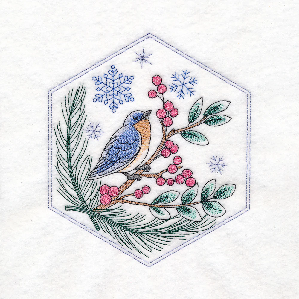 Winter Beauty Quilt Hexagon - Blue Bird - Image 3