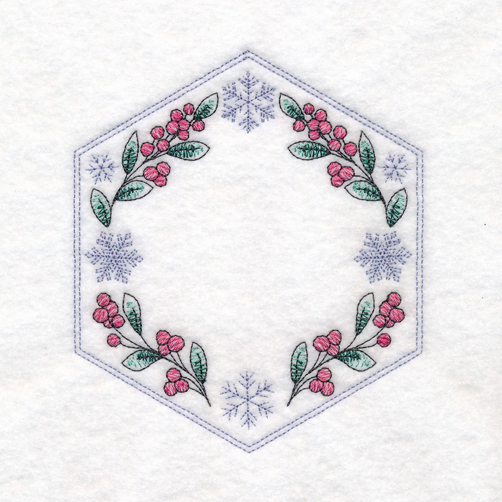 Winter Beauty Quilt Hexagon - Botanicals - Image 3