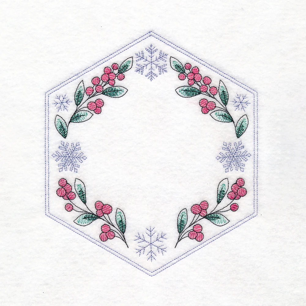 Winter Beauty Quilt Hexagon - Botanicals - Image 4
