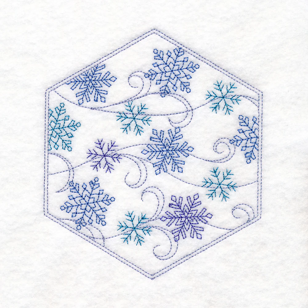 Winter Beauty Quilt Hexagon - Snow - Image 3
