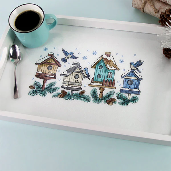 Winter Birdhouse Block Party Border - Image 10