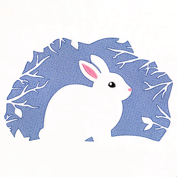 Winter Bunny Silhouette (Embossed) - Image 4