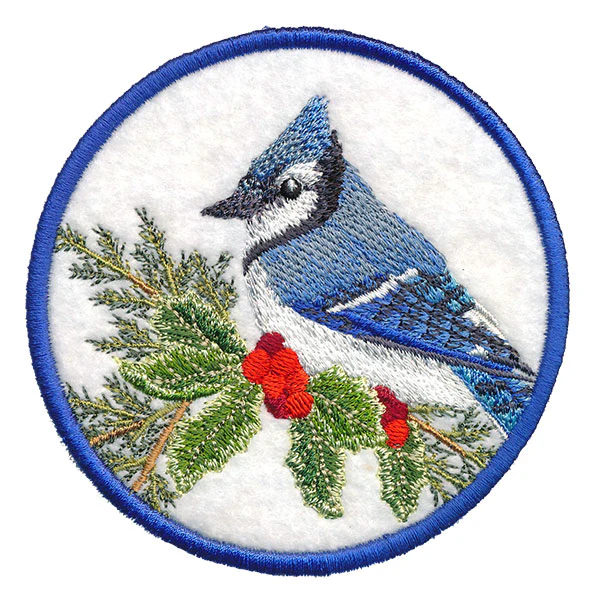 Winter Cheer Coaster - Blue Jay (In-the-Hoop) - Image 3