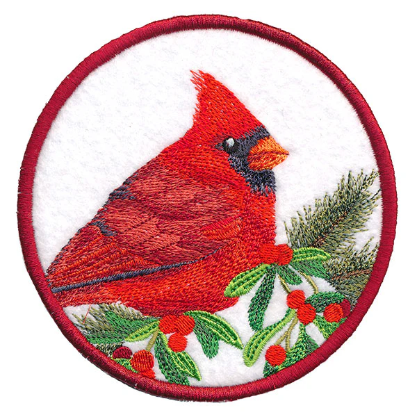 Winter Cheer Coaster - Cardinal (In-the-Hoop) - Image 5