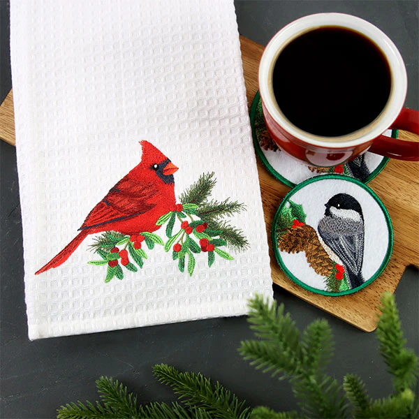 Winter Cheer Coaster - Chickadee (In-the-Hoop) - Image 2