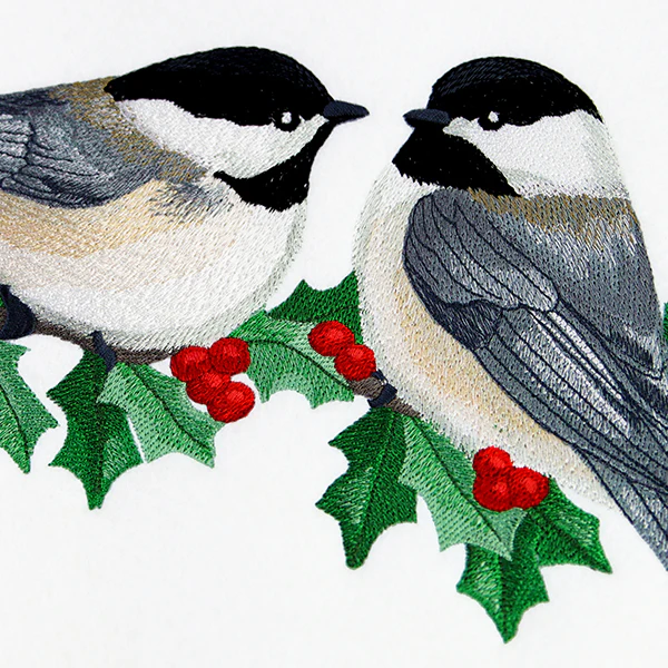 Winter Chickadees and Holly - Image 8