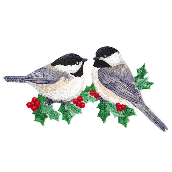 Winter Chickadees and Holly - Image 9