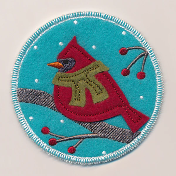 Winter Coaster - Cardinal (In-the-Hoop) - Image 2