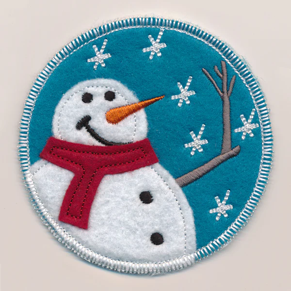 Winter Coaster - Snowman with Scarf (In-the-Hoop) - Image 2