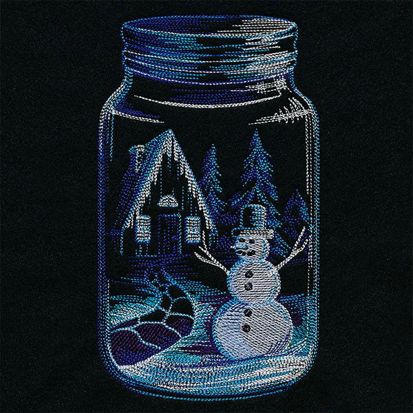 Winter Cottage Canning Jar Scene - Image 3