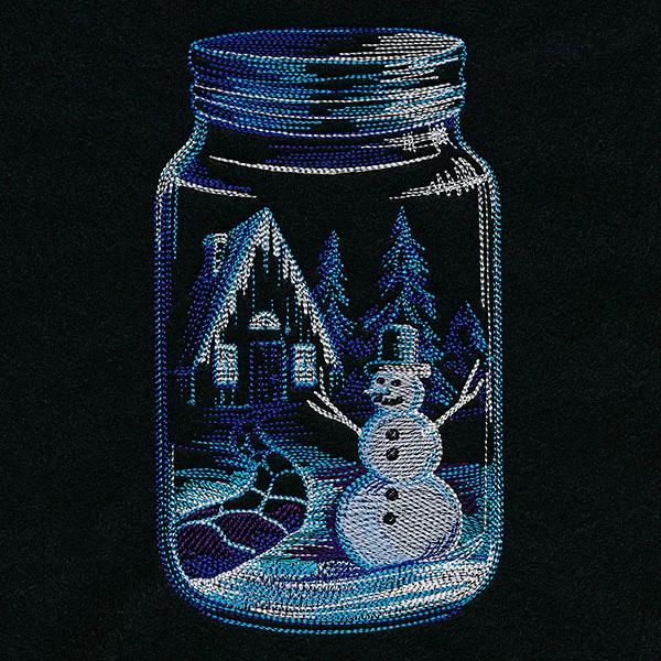 Winter Cottage Canning Jar Scene - Image 4